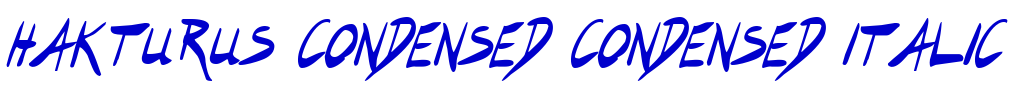 Hakturus Condensed Condensed Italic 字体
